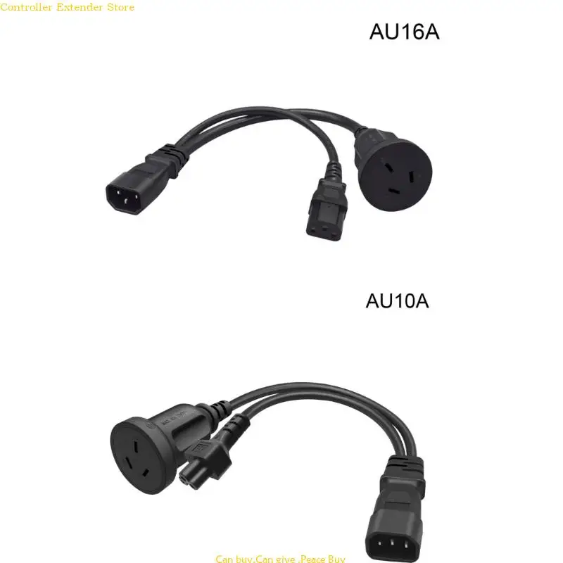 

3-Prong C14 to C13+AU Connector Adapter Cord Male to Female Converter Wire Cord