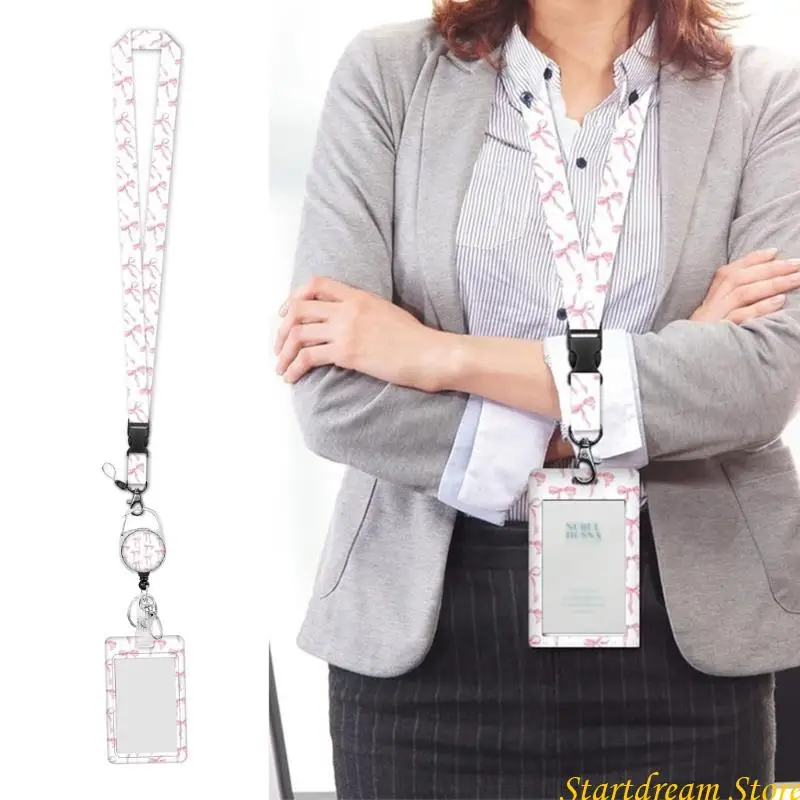 

Retractable Lanyard with Card Holder Water Resistant Identity Card Badge Holder with Lanyard Retractable Badge Reel Clip K92C