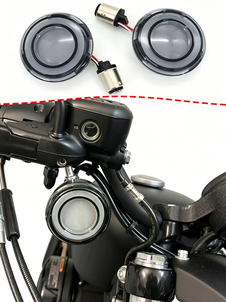 Konwersje kierunkowskazów motocyklowych LED, panel świetlny 1157 w stylu Bullet do modeli Harley Touring, Softail, FLFB, Dyna. — 2