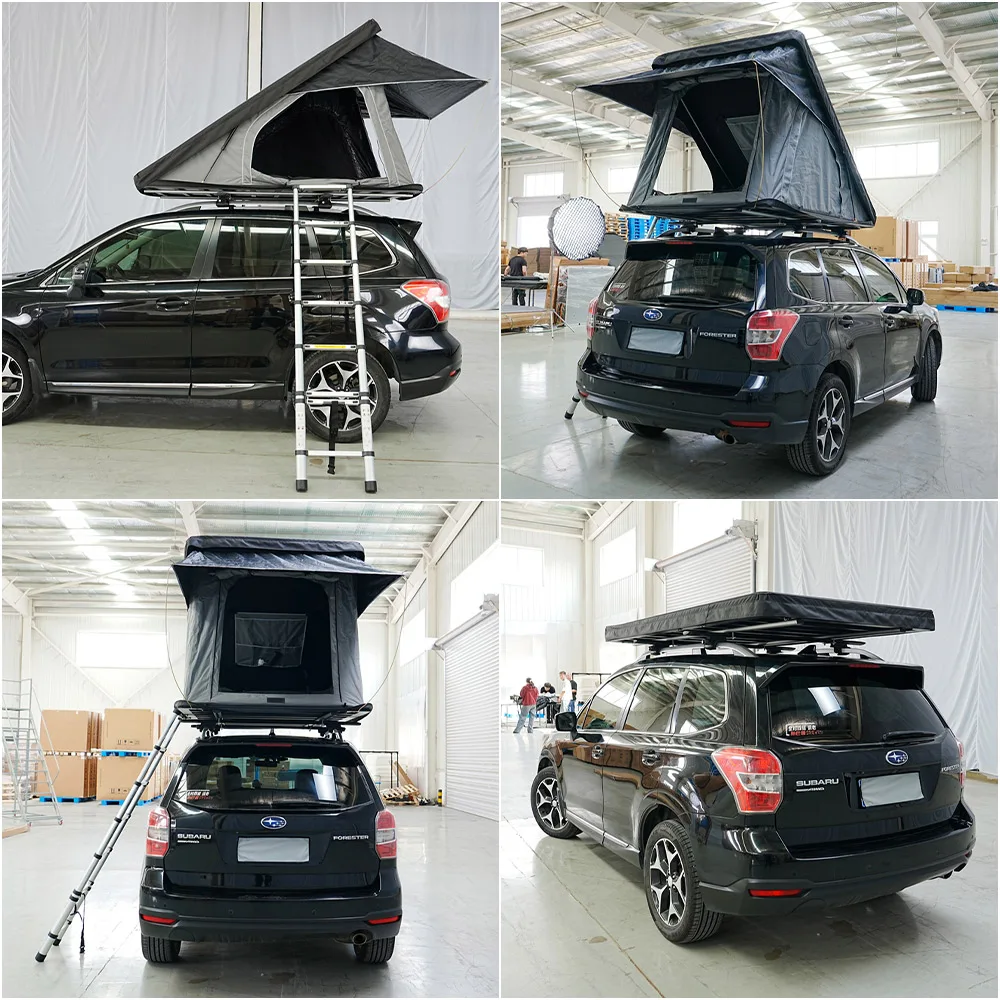 تصميم حصري من Rooftoptent Trading 4x4 Camper خفيف الوزن مثلث Suv خيمة على السطح لسيارات الدفع الرباعي #2
