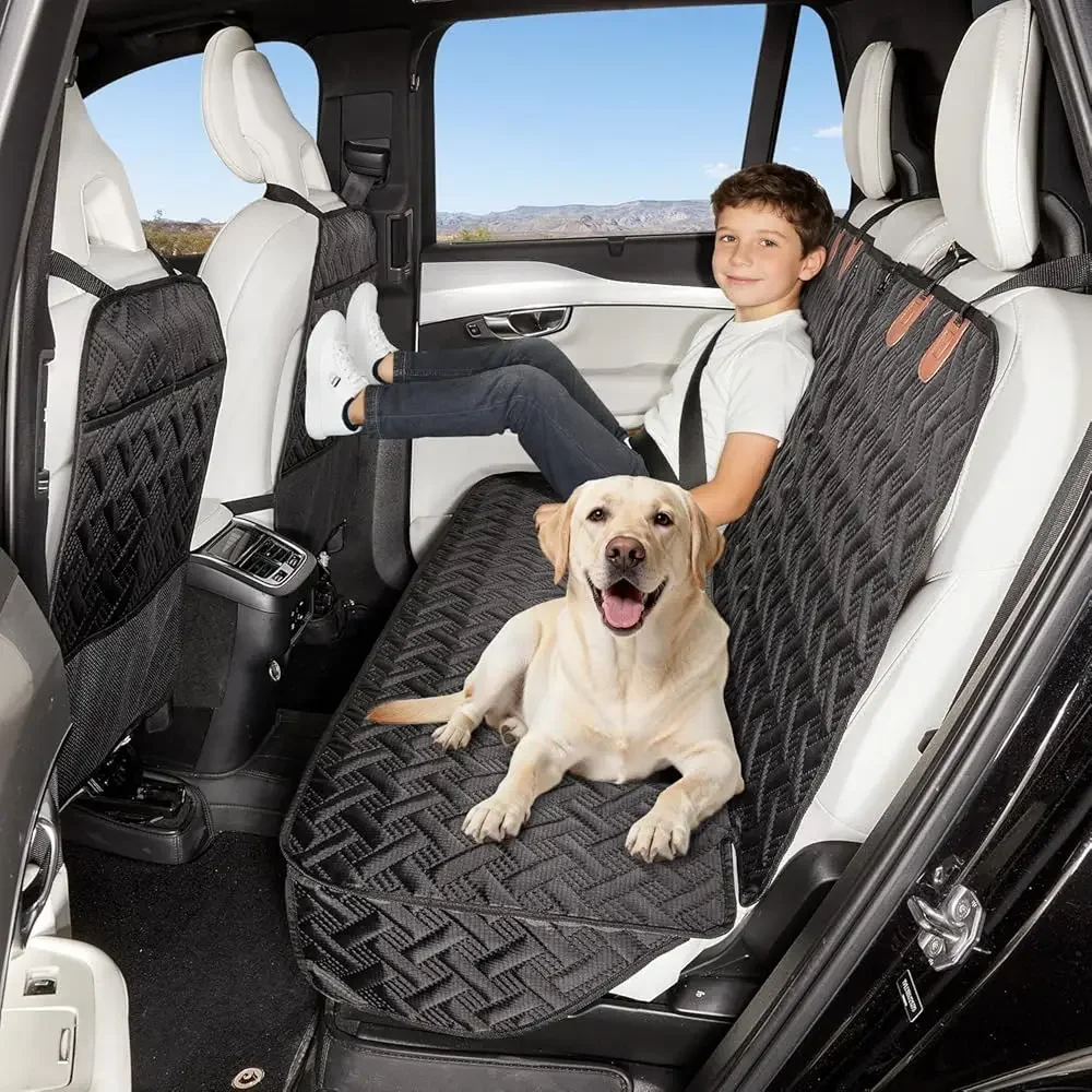

Dog Car Seat Cover for Back Seat,Back Seat Pet Cover for Dogs,Waterproof Scratchproof Rear Bench Seat Cover Protector (Black
