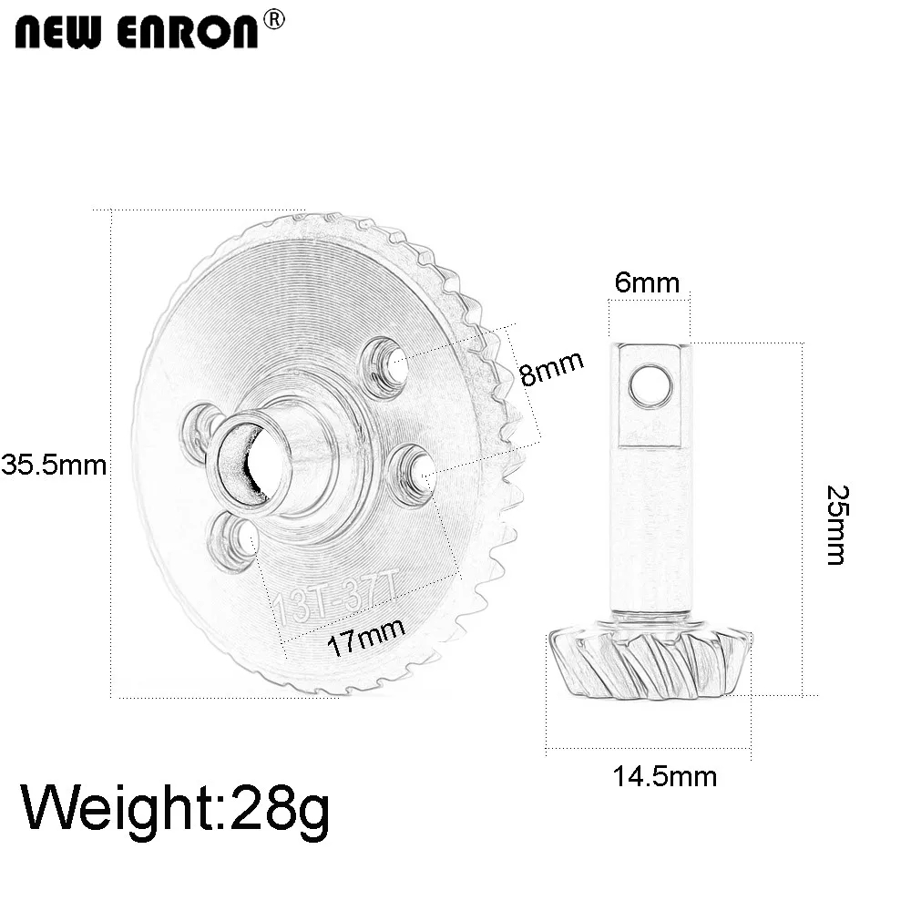 NEW ENRON 37T/13T Steel Differential Ring Pinion Gear 5379X for RC Traxxas Slash Revo Summit Slayer Stampede T-Maxx Rustler XO-1