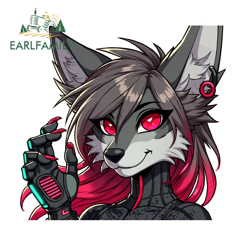EARLFAMILY Furry Peeker с манипулятором, автомобильная наклейка, крутой аниме, солнцезащитный крем, устойчивая к царапинам наклейка на багажник, ноутбук, виниловое украшение для фургона