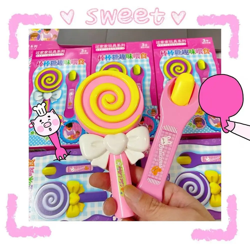 Kawaii مصاصة الغذاء تغذية لعبة اليابانية التفاعلية لعب الأدوار لعبة محاكاة المحمولة بودنغ تغذية لعبة طفل هدية