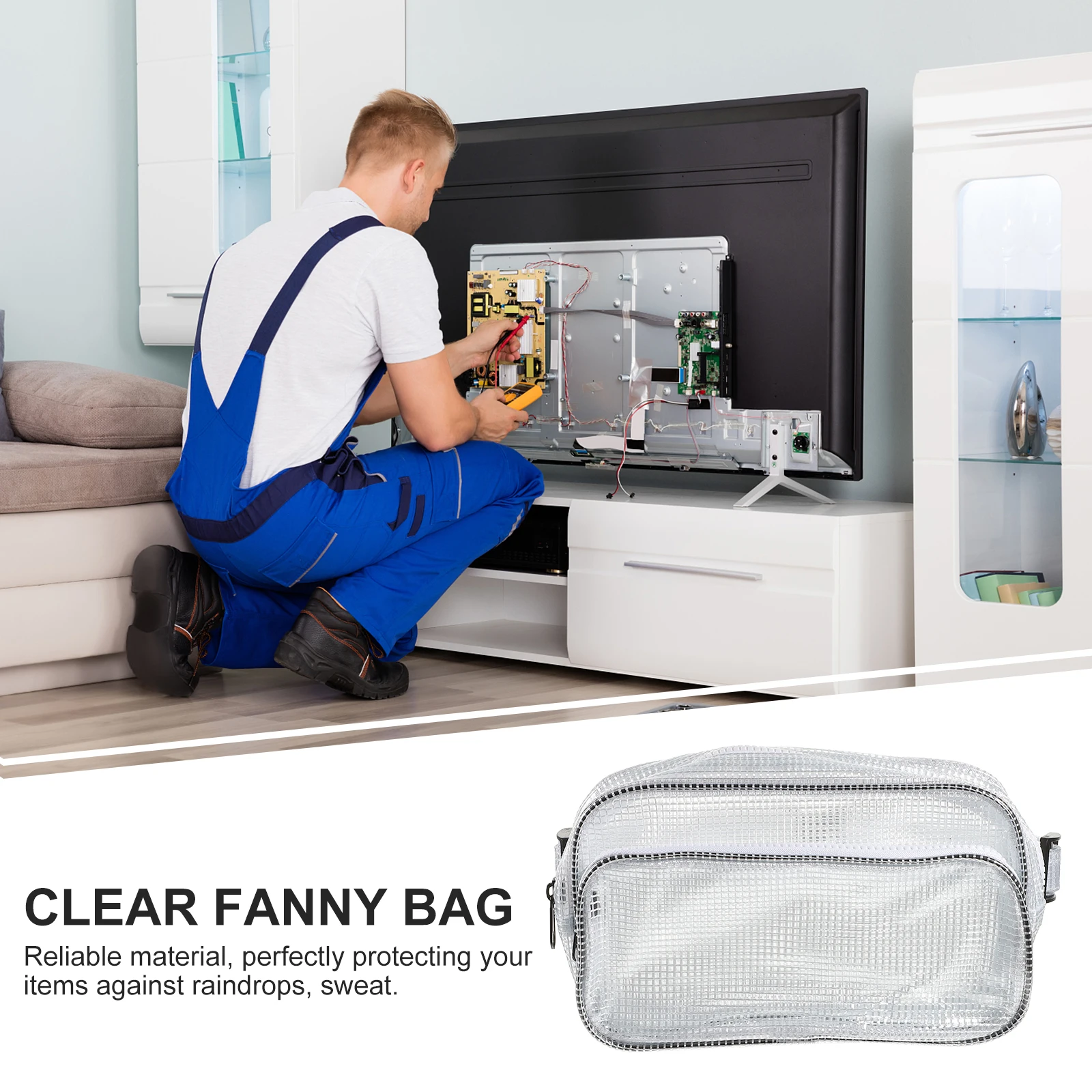 

Premium Pvc Transparent Waist Bag Large Capacity Unisex Sports Fanny Pack Waterproof Storage Pouch For Gym Outdoor Activities