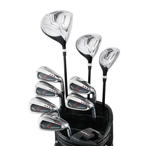 Men's Right Hand Complete Golf Set with Black/Red Stand Bag for great feedback and feel.