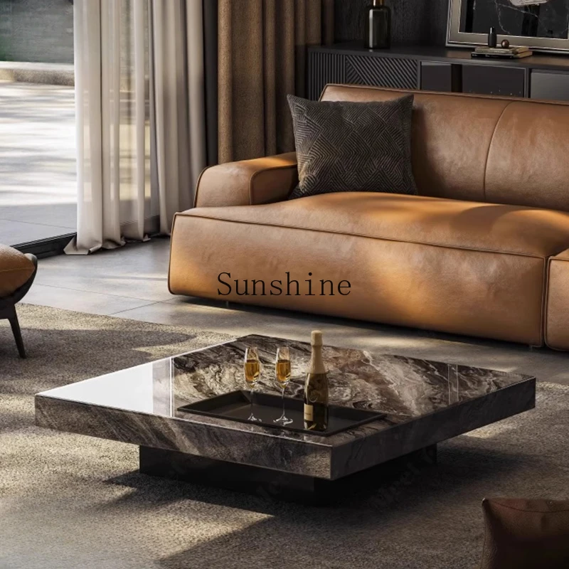 

Italian minimalist household high-end square luxury stone coffee table table