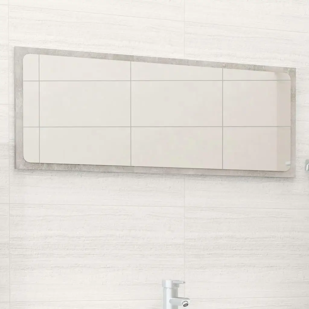 35.4'' Concrete Gray Bathroom Mirror - Stylish Engineered Wood Design, 0.6'' Thickness