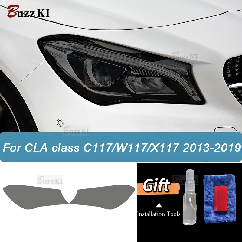 For Mercedes Benz CLA Class C117 X117 W117 C118 X118 Car Headlight Protective Film Taillight Smoked Black Tint TPU Sticker