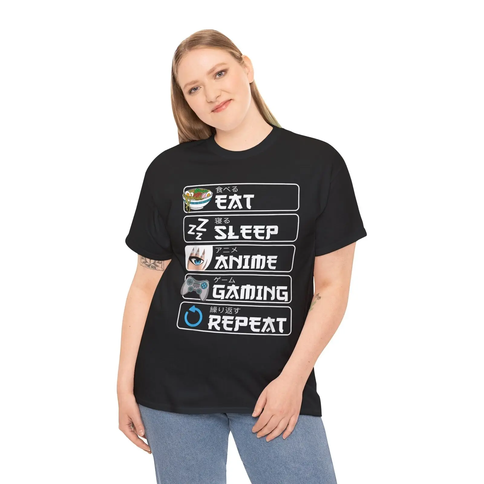 Eat Sleep Anime Gaming Repeat Otaku Anime Manga T-Shirt