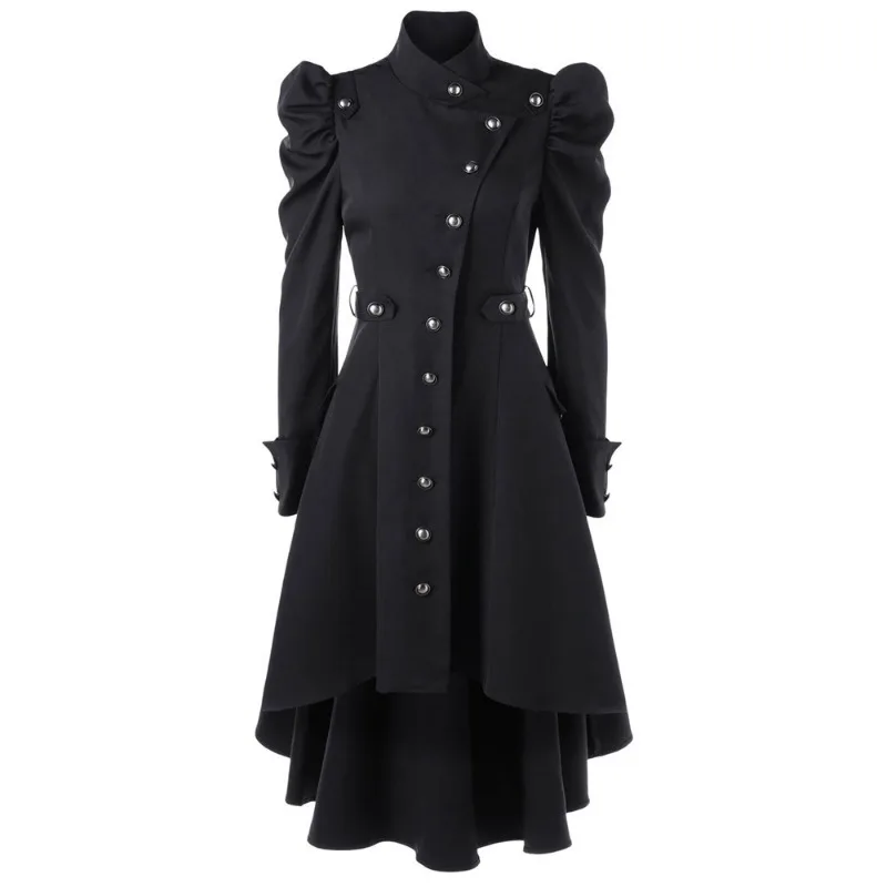 

Medieval Vintage Women's Coat Steampunk Long outfit Gothic Set Palace Style Jacket Luxury Swallowtail Vest Solid Color Slim Suit