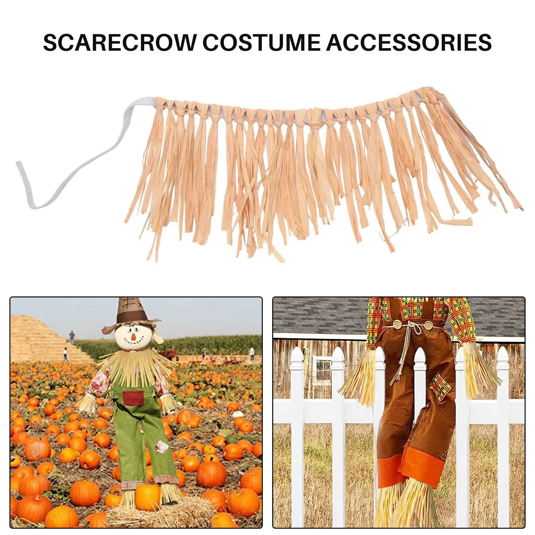 A80IScarecrow Kit Scarecrow Costume Accessories Decoration Neck Arm and Ankle Ties for Party Accessory Halloween Decoration