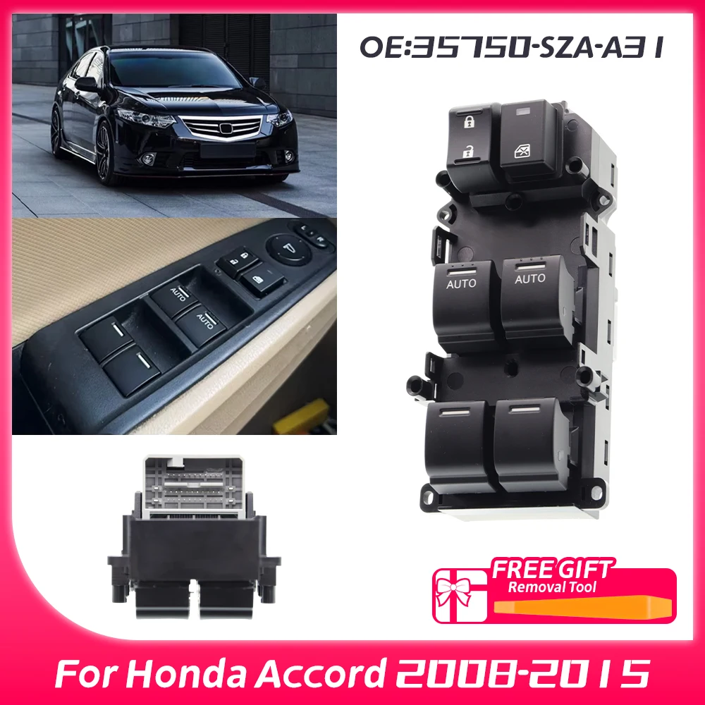 35750-SZA-A31 Master Window Switch Power Control Button for Honda Accord 2008 2009 2010 2011 2012 2013 2014 2015