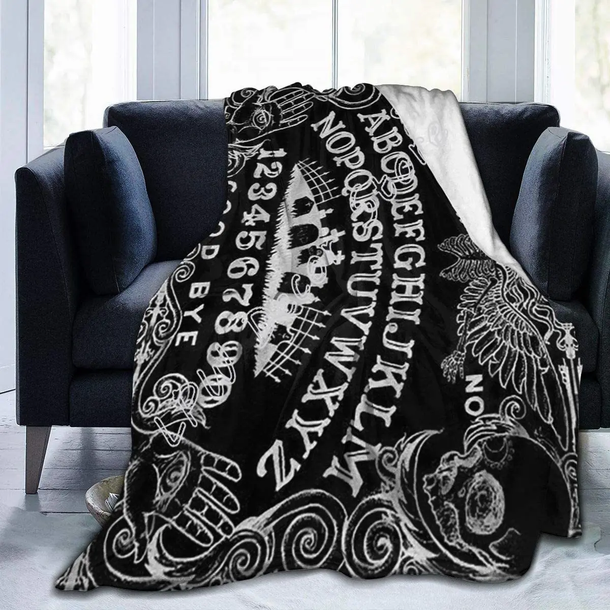 

Ouija Board Black Ultra-Soft Fleece Blanket Flannel Velvet Plush Throw Blanket