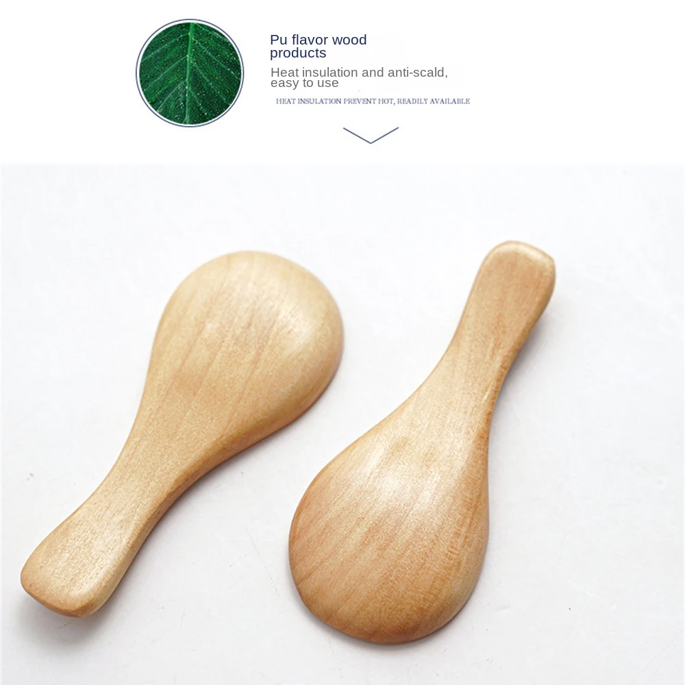 Small And Simple Eco Friendly Tableware Wood Kitchen Gadgets Milk Powder Small Wooden Spoon Polishing Process Kitchen Utensil