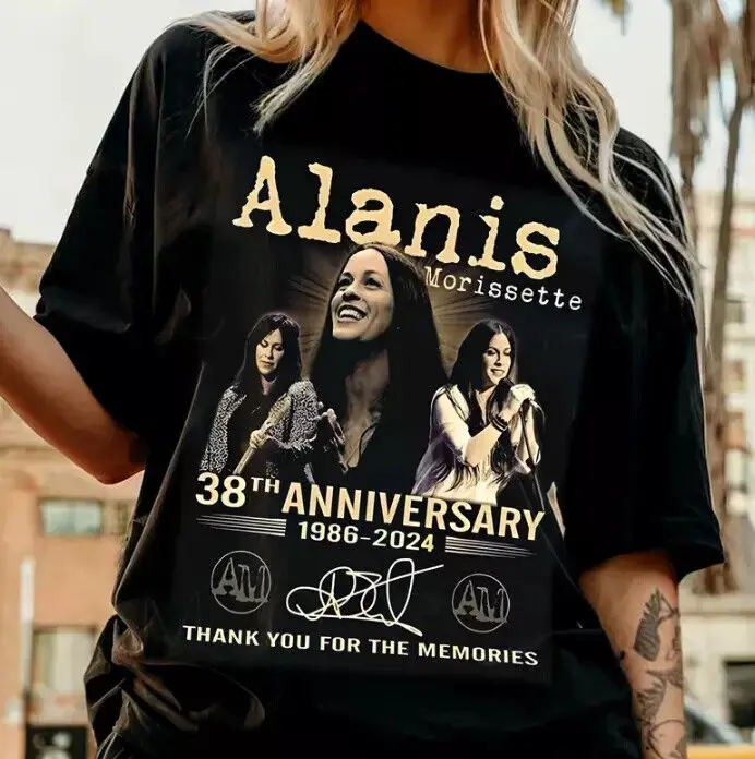 

Футболка Alanis Morissette на 38-ю годовщину, футболка The Triple Moon Tour, Веер-подарок