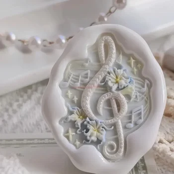 Musical note fire seal copper head multi-layer special-shaped 3d embossed envelope invitation wax seal stamp children&#x27;s Diy toy