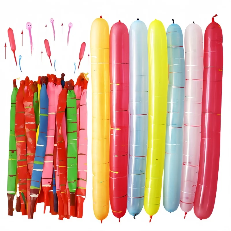 Ballons fusée longs en Latex, 98 pièces, couleurs mélangées, décoration de fête d'anniversaire, jouet classique