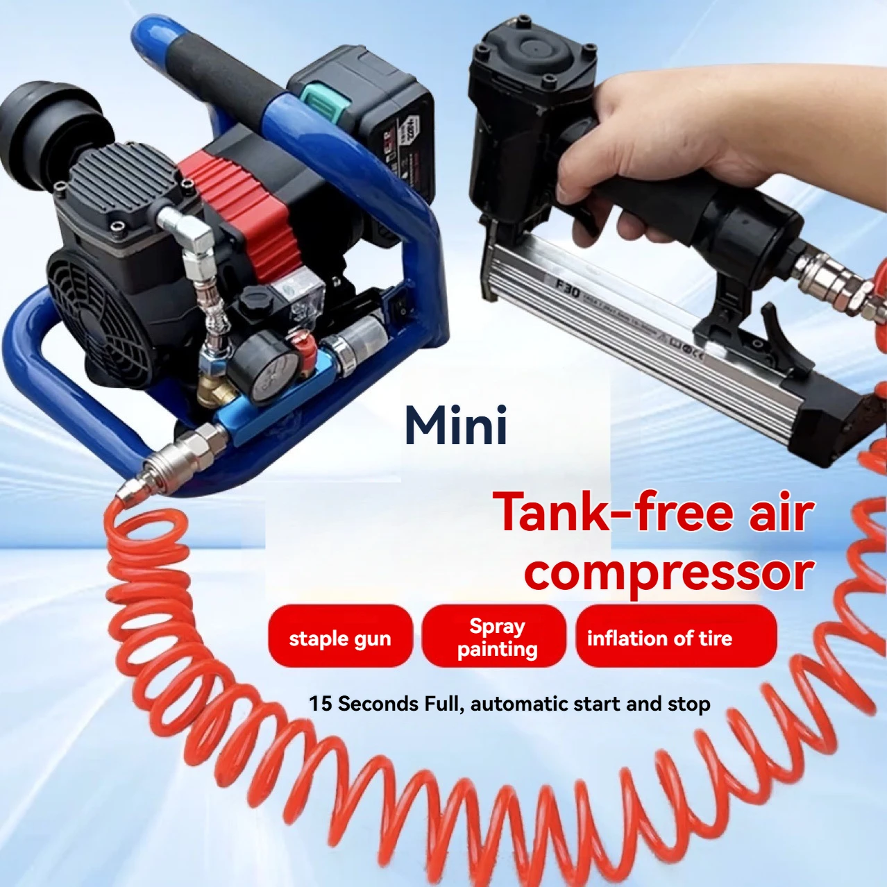 Portable Multifunctional Air Compressor Wireless Design AC DC Dual Power Lithium Battery Household Inflator Pump