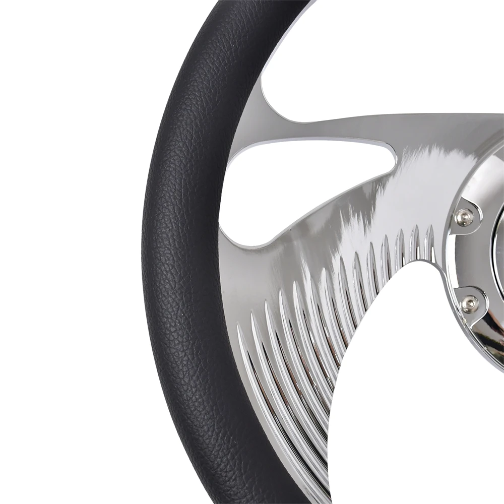 تصميم خاص قوس تعديل عجلة القيادة 9 ثقوب القرن زر عجلة القيادة الرياضية مع نصف دائرة ستوكات الجلود