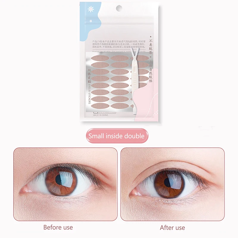 [JN] 120 قطعة شريط لاصق مزدوج الجفن يدوم طويلاً معجون ذاتي اللصق مزدوج الطي أدوات عين كبيرة بيج شفاف
