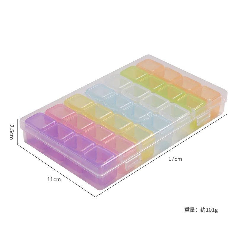 28 Grids Plastic Pill Case Storage Box Case Convenient Medicine Storage Organizer Container Case Jewelry Organizer Manicure Tool