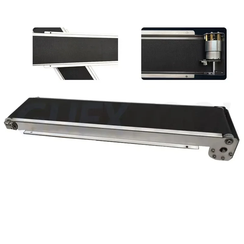

Mini Conveyor Belt 460mm Stainless Steel Frame PU Belt Vending Machine Logistics Conveyor Belt Assembly Line Track Cargo Lane