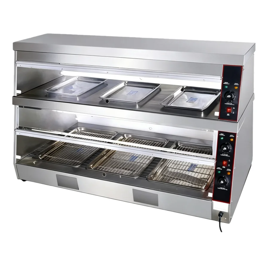 Stainless Steel Restaurant Equipment Insulated & Moisturizing Hot Food Warmer Food Containers Cabinet Counter For Roast Chicken