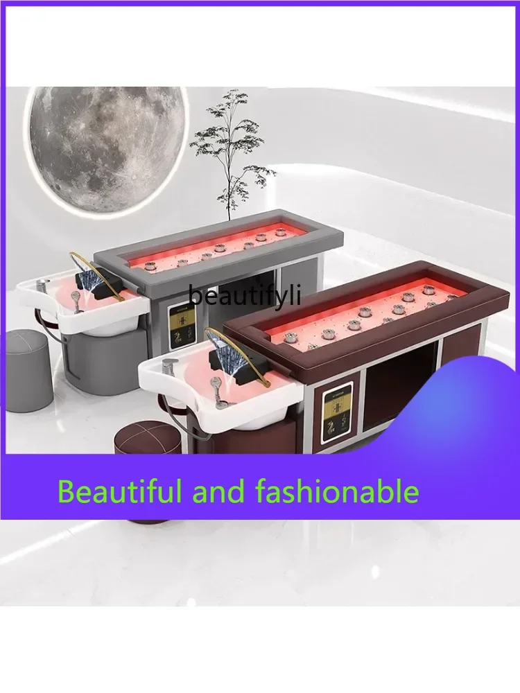 

zGNew Arrivals Automatic Ceramic Basin Smokeless Moxibustion Head Therapy Shampoo Chair Constant Temperature Water Circulation w