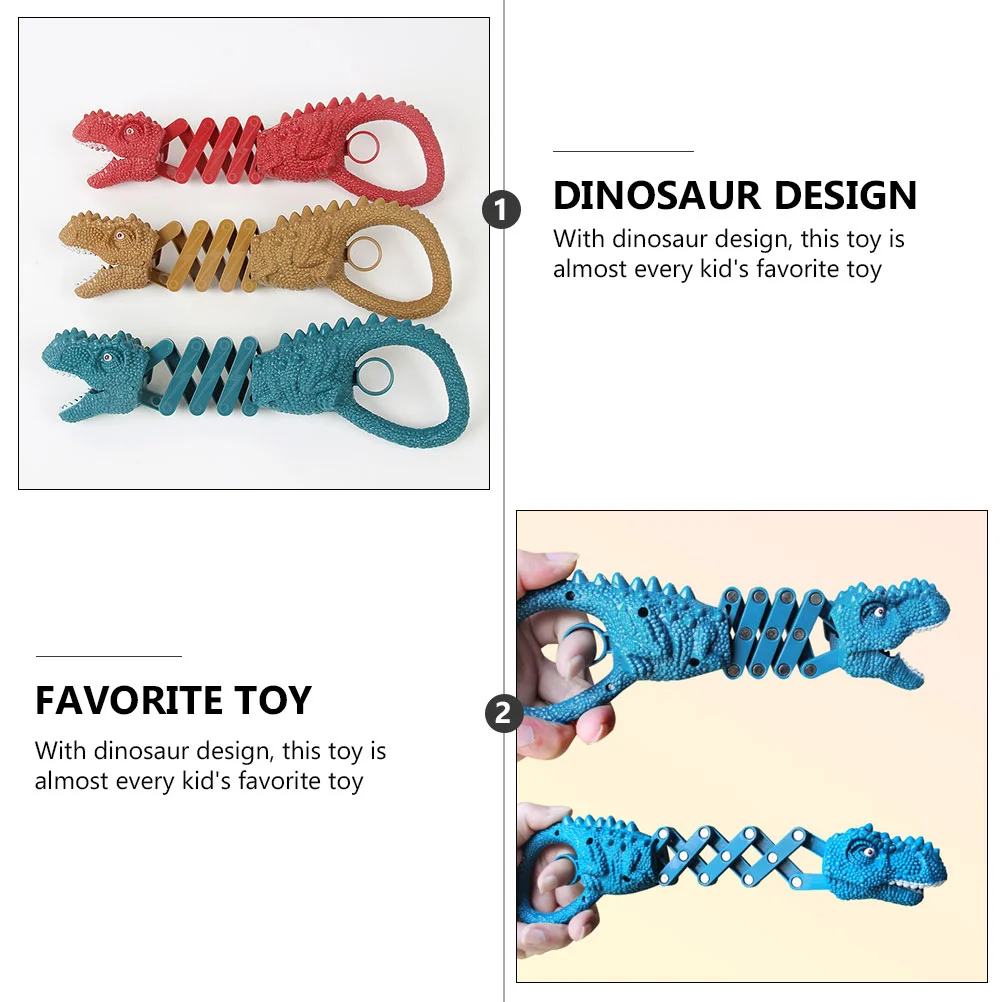 Dinosaur Telescopic Clip Children's Toy Elastic Funny Spring Trick Pvc Kids Retractable Tricky