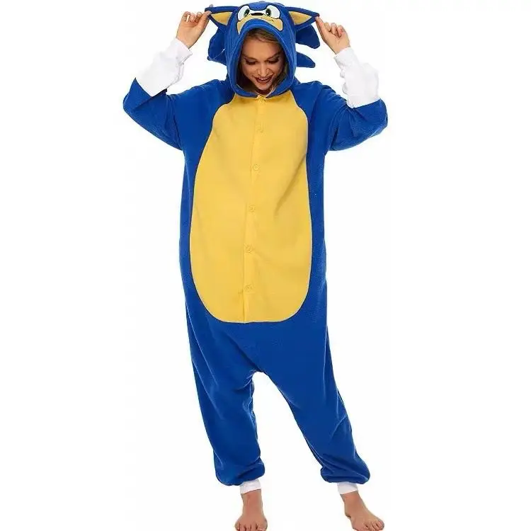 Sonic The Hedgehog Pigiama invernale Anime Costume di flanella Vestiti per neonati per bambini Pagliaccetti per bambini Pigiama per neonati per bambini Vestire regalo