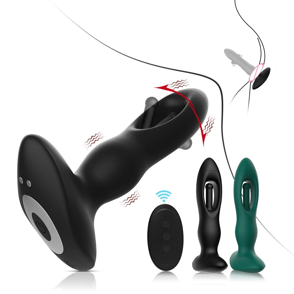 Tapa anal vibratória, massageador de próstata, plugue anal vibratório com 12 modos de batida e vibratório, brinquedos sexuais traseiros masculinos adultos