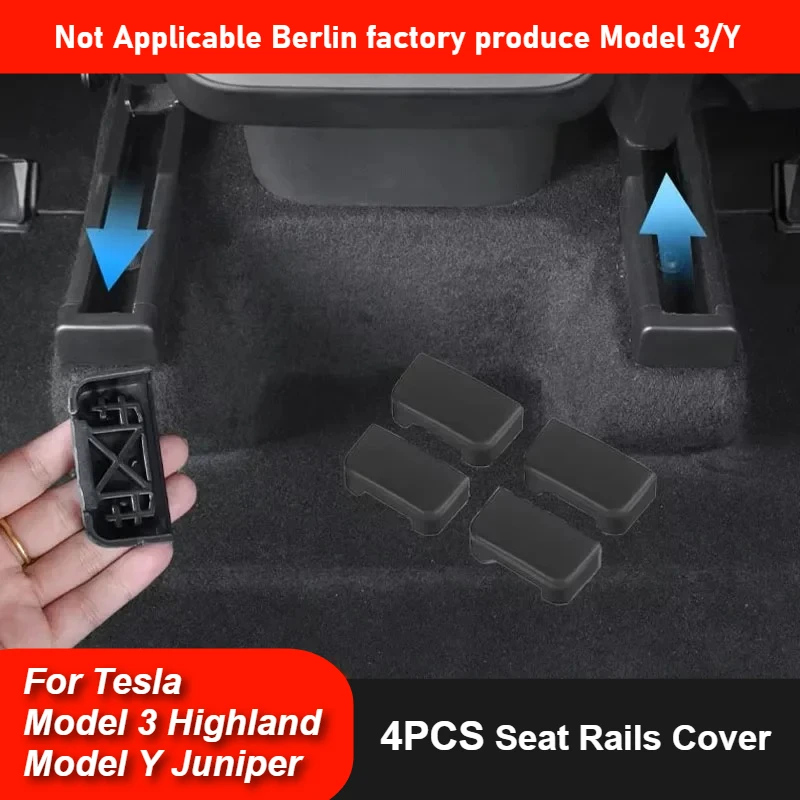 4PCS Auto Sitz Schiene Abdeckung Schutz Für Tesla Modell 3 Highland 2024 2025 Modell Y Juniper 2025 Rutsche Schutz anti-Kick Blockieren
