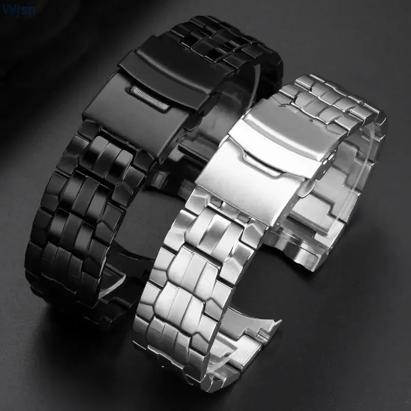 22mm For Casio EF-550 Men\'s Stainless Steel Watchband EDIFICE Series Bracelet Waterproof Silicone Rubber Strap