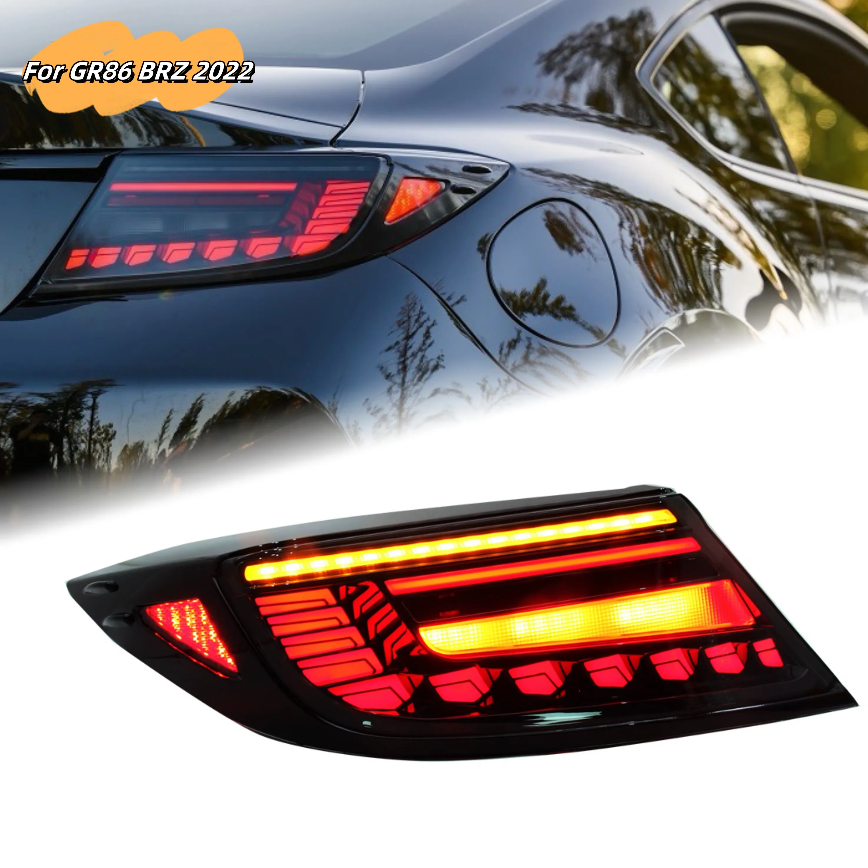 

Fit for To-y GR86 for Su baru 2022-2023 LED Car Rear Light With Stop Light Brake Light Smokey Housing