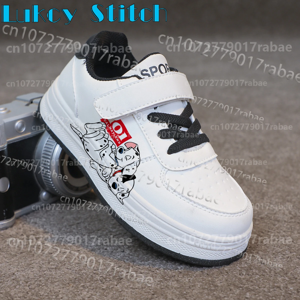 

Детские кроссовки 2026 с дизайном «101 далматинец», удобные, черно-белые, модные, для мальчиков и девочек