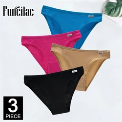 Sexy Women Panties Cotton Underwear Pantys Low-Waist Femmale Underpants Ladies Lingerie Womens Briefs 3Pcs/lot