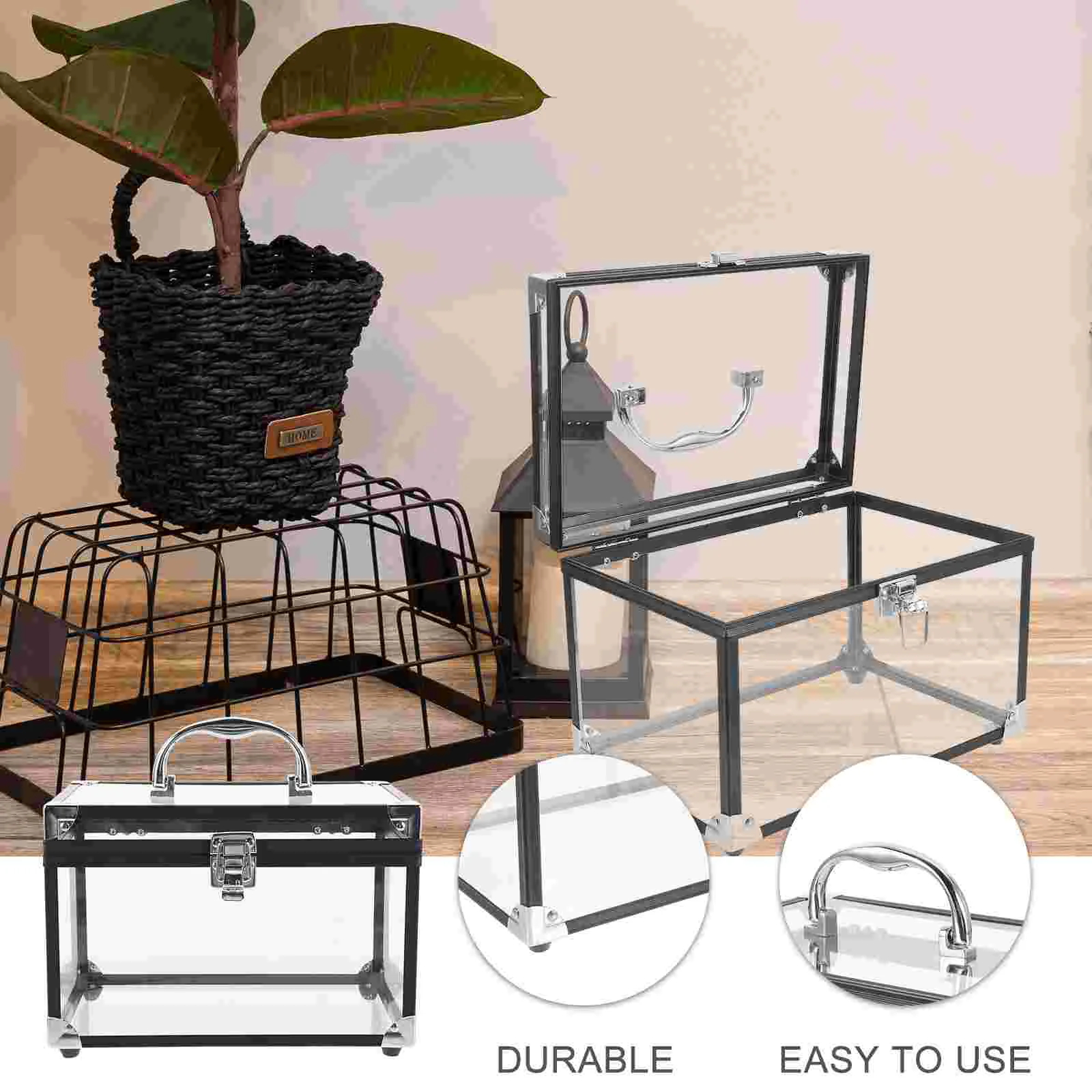 Étui de rangement portable en acrylique pour bijoux, boîte à disques, bacs, porte-CD, étui domestique, sac à main