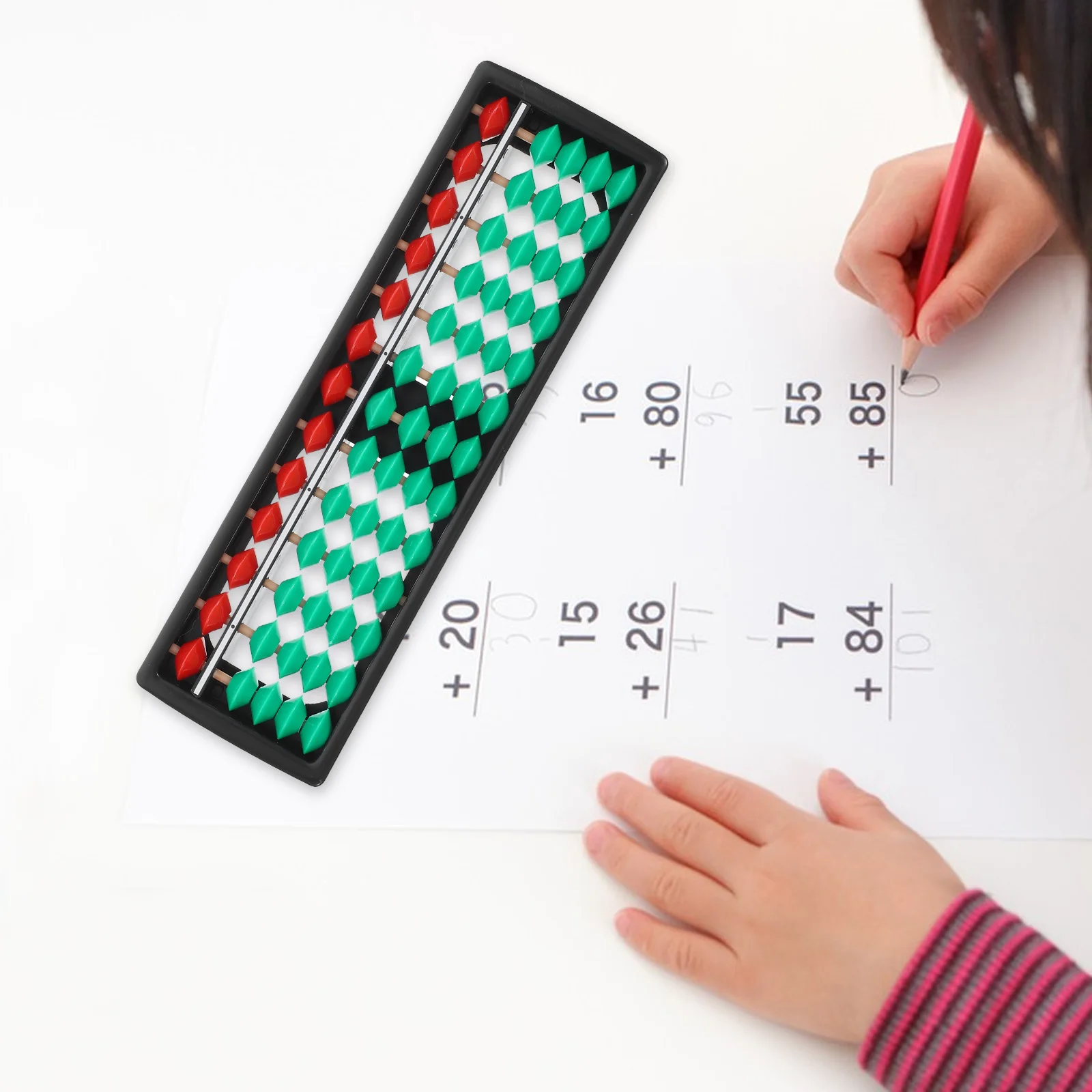 2 pezzi di plastica Abaco sussidi didattici Calcolo vintage Studente cinese Matematica Perline Contatore Giocattolo educativo portatile