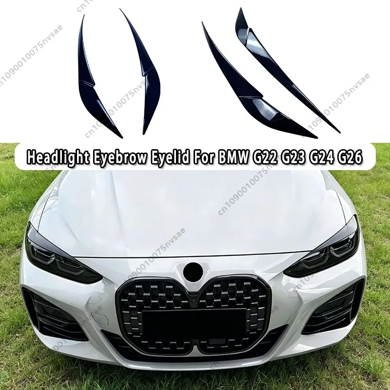 Für BMW G22 G23 G24 G26 2020-2026 Scheinwerfer-Augenbrauen, Frontscheinwerfer-Abdeckung, Scheinwerferblenden, Frontscheinwerfer-Verkleidungsaufkleber