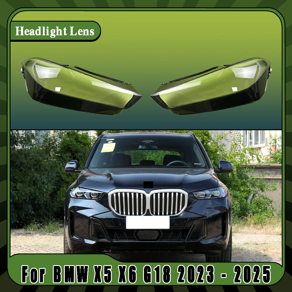 

For BMW X5 X6 G18 2023 2024 2025 Car Front Headlamp Cover Headlight Shell Transparent Lampshade Lens Plexiglass Car Accessories