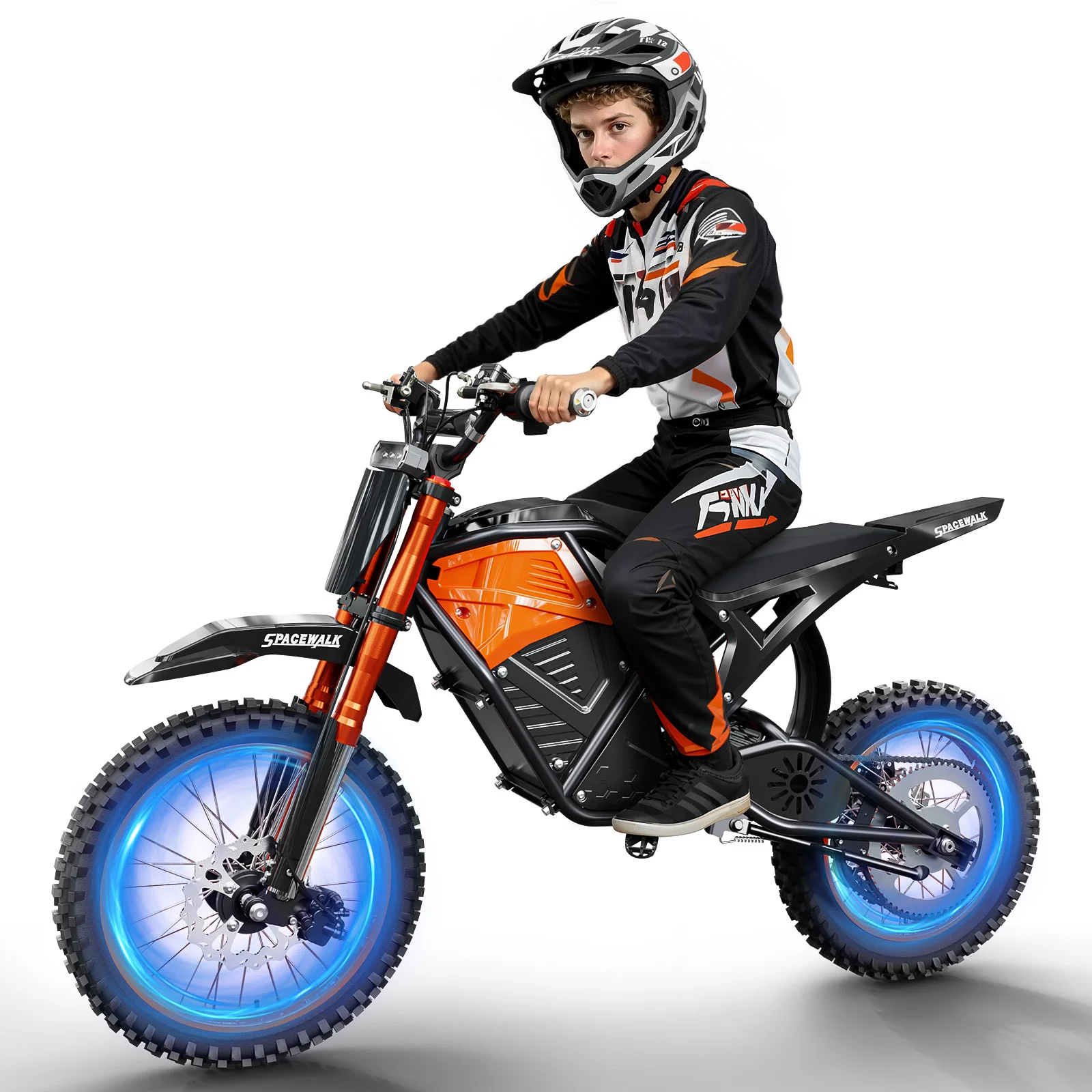 

Electric Dirt Bike for Adults, 48V 3000W Peak Power Electric Motorcycle with 14"/12" Fat Tire, 37.5MPH Mountain Off-Road Ebike