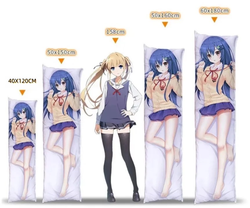 Sushi Anime Dakimakura Pillow Cover Double Sided Print Hugging Body Pillow Case Multi Size 120-180cm 6