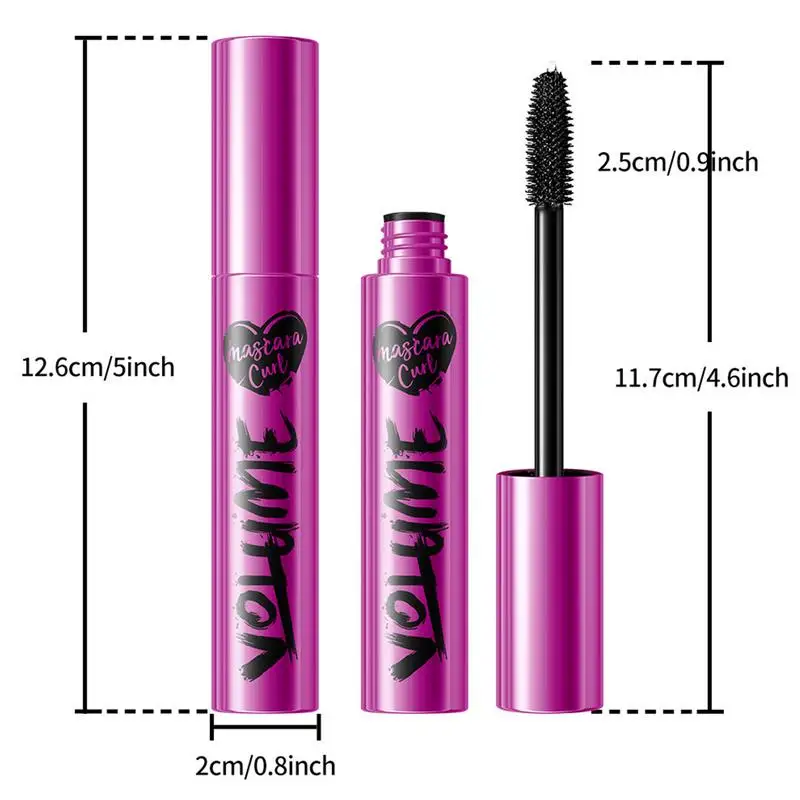 Mascara  Waterproof Lengthens Eyelashes Extension Black Non-smudge Lengthening Volume 5D Silk Fiber Mascara  Cosmetics