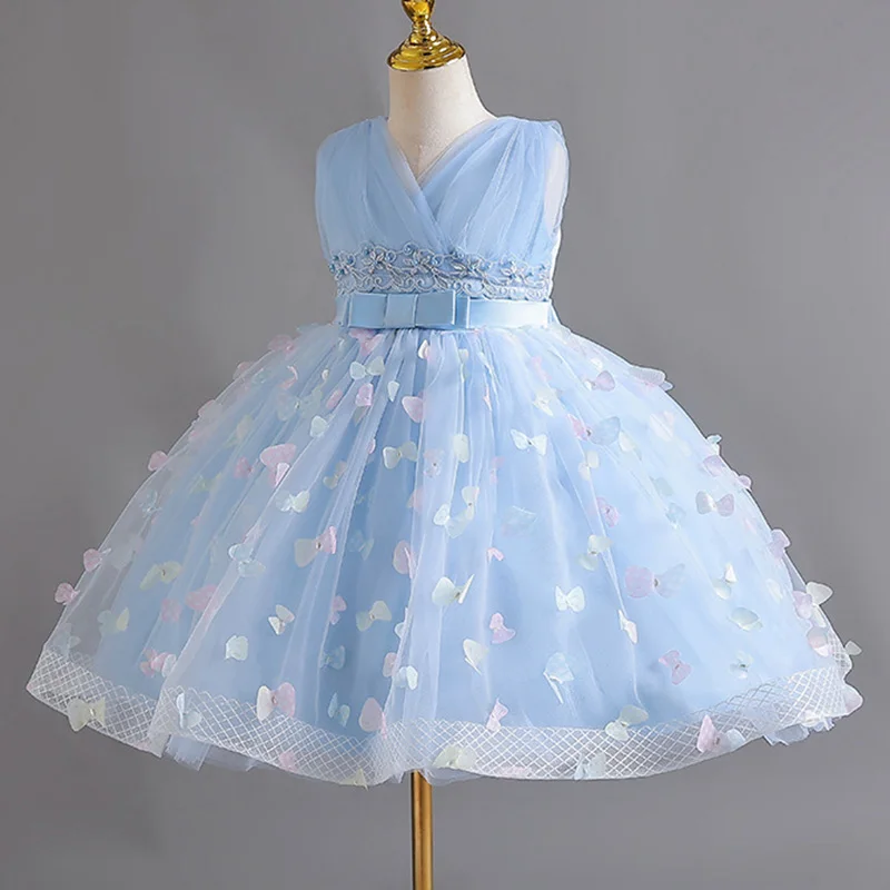 Girls Princess Flowers Elegant Weddings Dress Party Princess Dress Kids Clothes Girls Dresses for Christmas New Year custumes