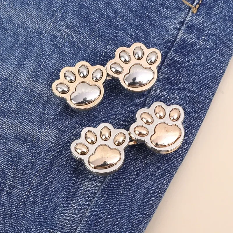 Cute Cat Claw Tighten Waist Buckle metal Brooches Pins Clip Adjustable Snap Button Jeans Buttons Detachable Clothing Accessories