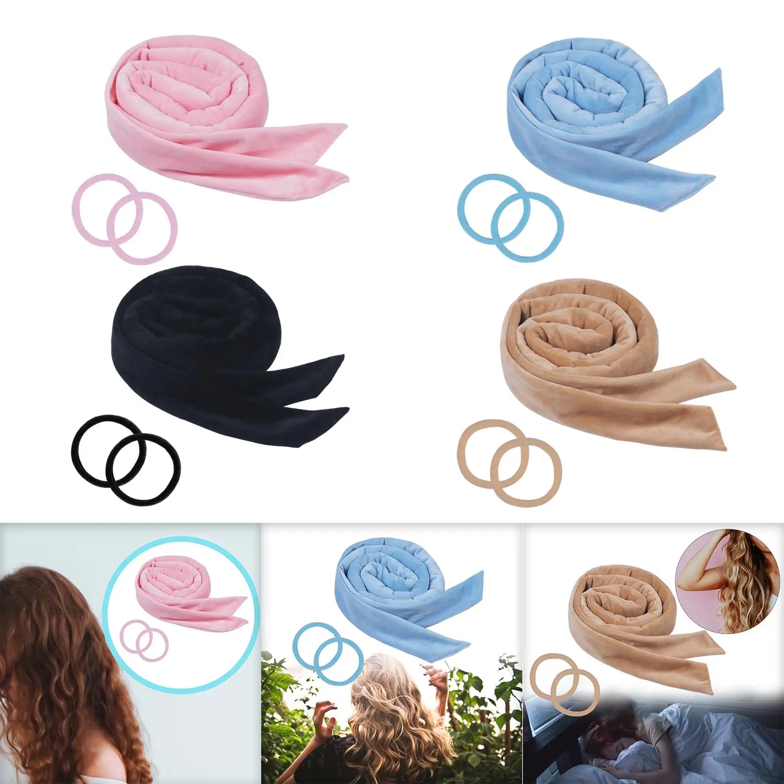 

Heatless Curling Iron Curling Iron Hair Styling Tool Sleeping Overnight Soft Ribbon Medium Length Hair Curling Band