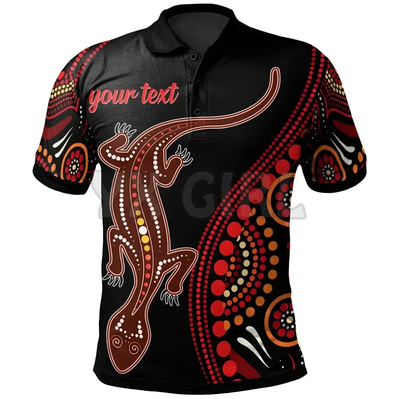 2024 Summer shirts women for men Personalised Name Aboriginal Lizard With Dot 3D printed Short sleeve t shirts Tops camisas