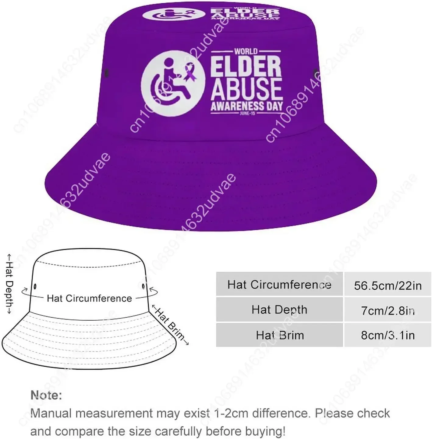 World Elder Abuse Awareness Day Bucket Hat for Men Women Fashion Fisherman Cap Summer Beach Sun Hats Black