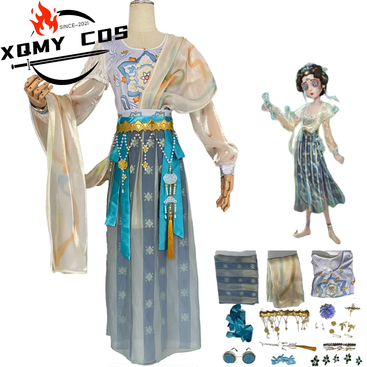 

XqGame Identity ⅴEmily Dyer Doctor Lydia Jones Cosplay Costume Pharmacist Chinese Style Hanfu Woman Sexy Traditional Festival Se